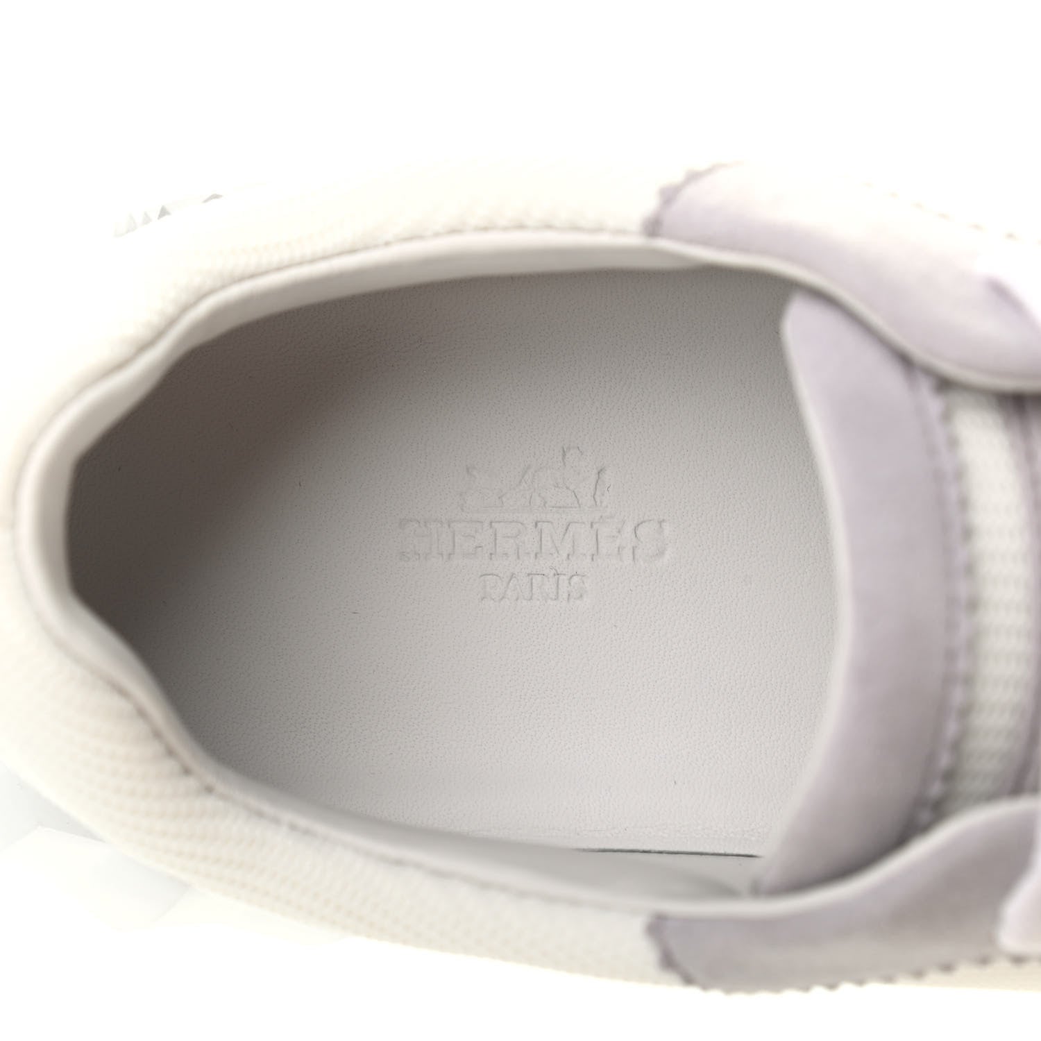 Hermes Technical Canvas Suede Goatskin Bouncing Sneakers 39 White Multicolor 6 of 9