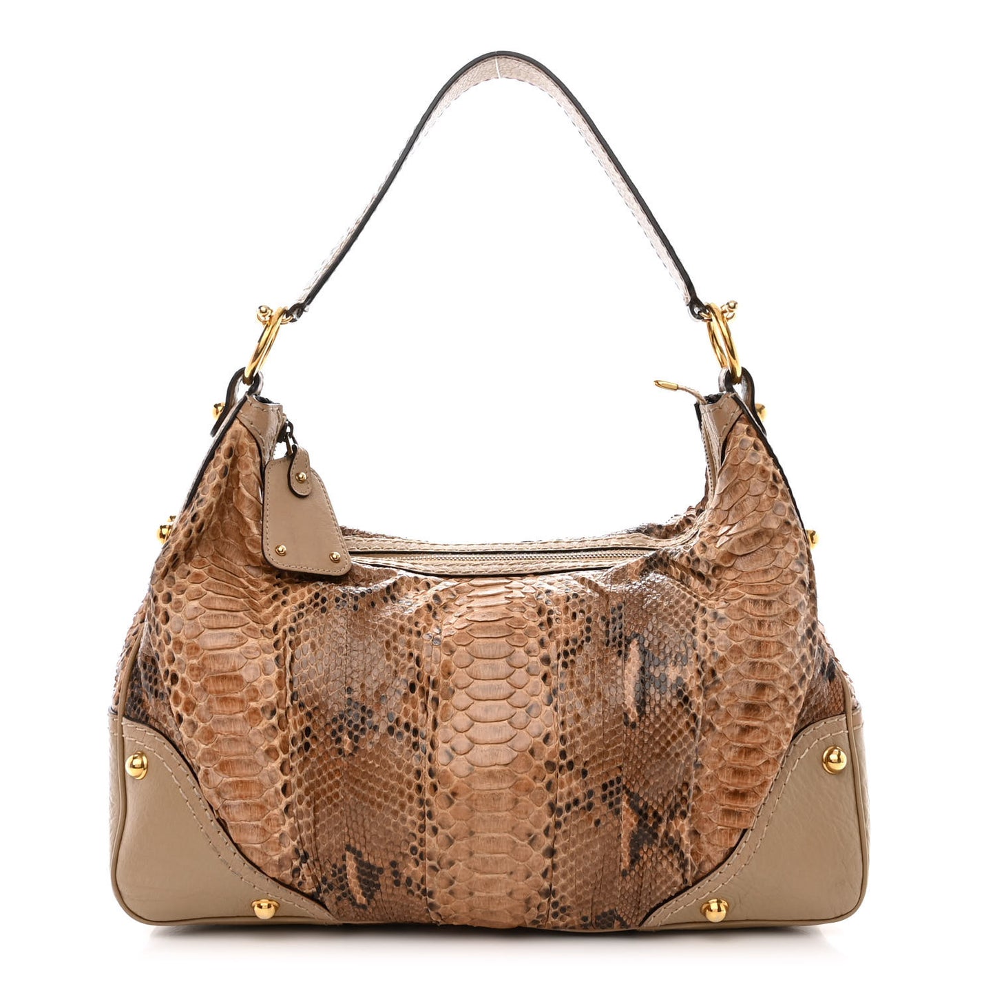 Snakeskin Medium Jockey Hobo Brown