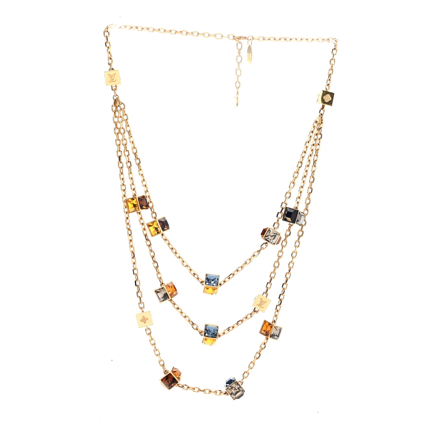 Swarovski Metal Gamble Long Necklace Gold Multicolor