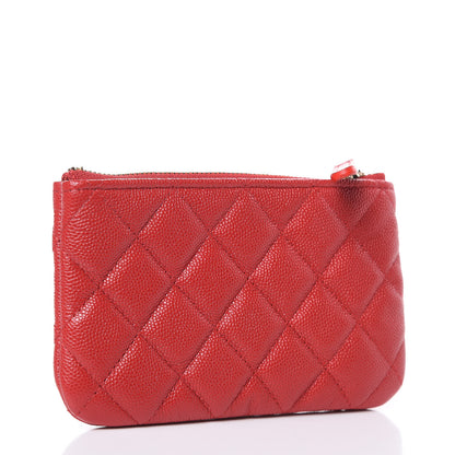 Chanel Caviar Quilted Small Cosmetic Case Red 3 of 8