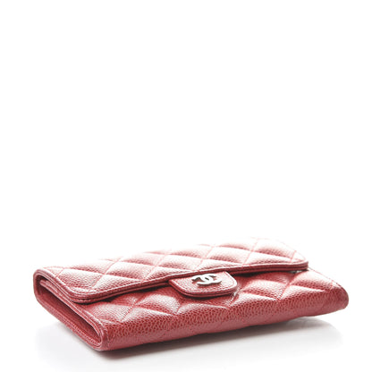 Chanel Pearly Caviar Quilted Medium Flap Wallet Red 4 of 9