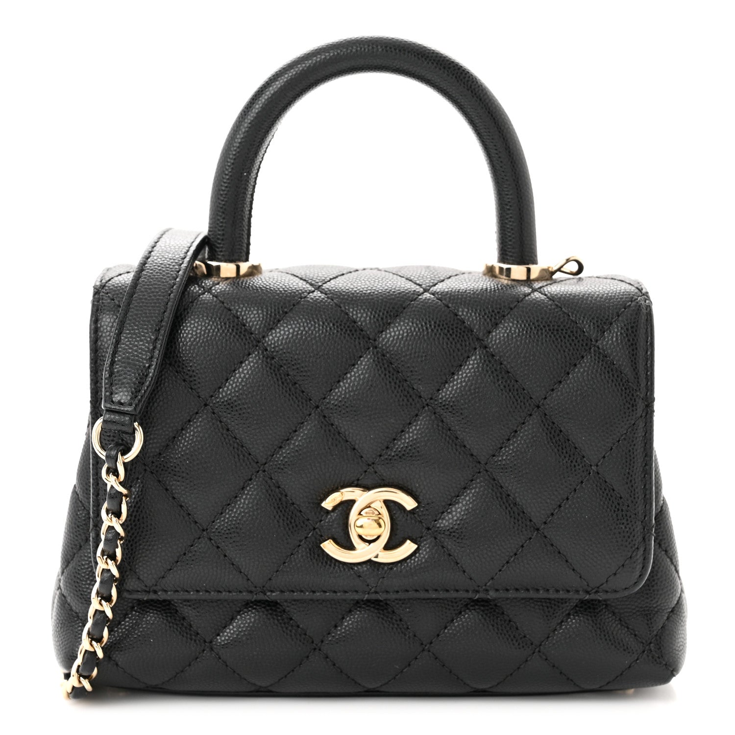 Chanel Caviar Quilted Extra Mini Coco Handle Flap Black 1 of 11