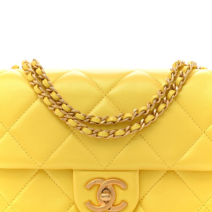 Chanel Pearly Lambskin Pearl Quilted Small Flap Yellow 8 of 11
