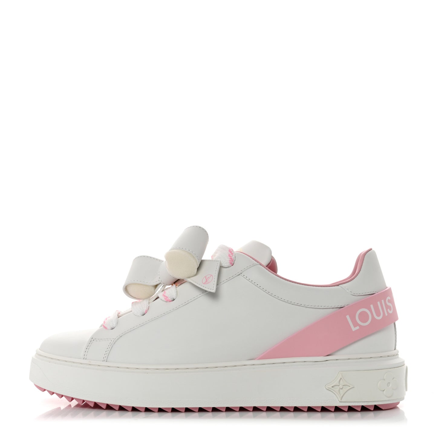 Calfskin Time Out Bow Sneakers 41 White Pink
