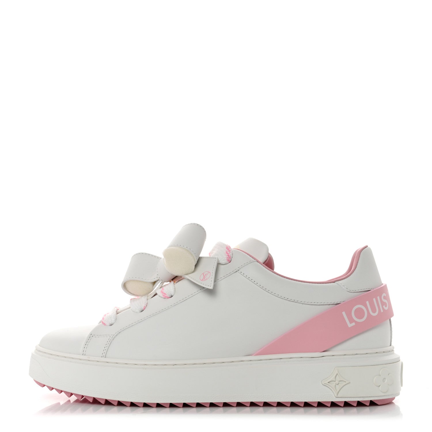 Louis Vuitton Calfskin Time Out Bow Sneakers 41 White Pink 1 of 9