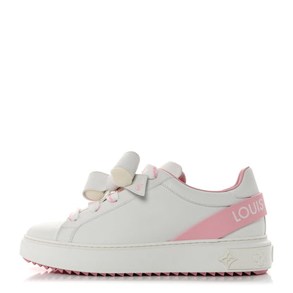 Louis Vuitton Calfskin Time Out Bow Sneakers 41 White Pink 1 of 9