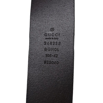 Gucci Calfskin Wood Interlocking G Belt 105 42 Brown 3 of 5