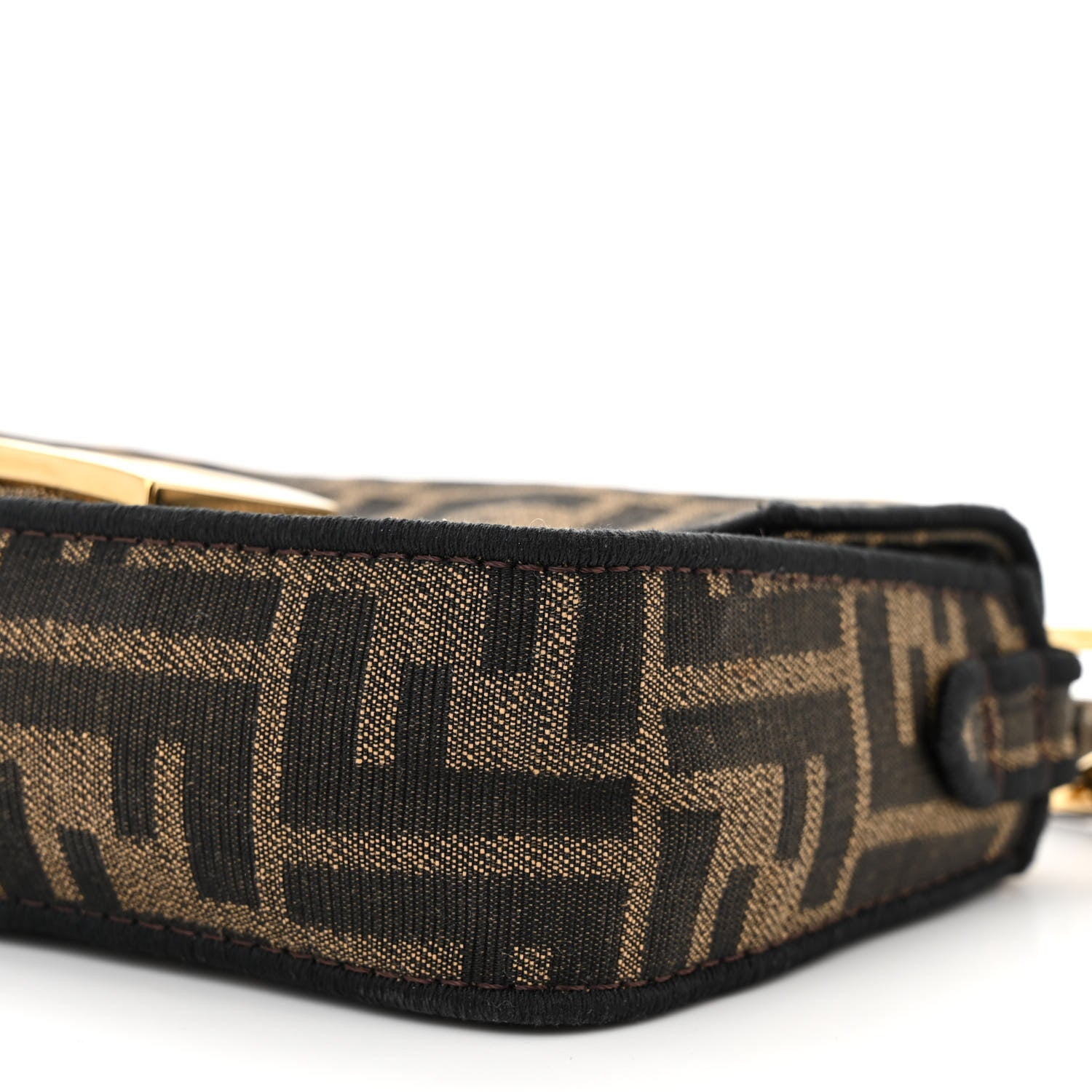 Fendi Fabric Jacquard FF 1974 Mini Baguette Tobacco Moro Black 10 of 12