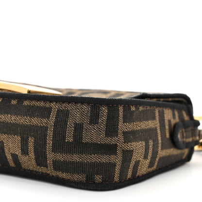 Fendi Fabric Jacquard FF 1974 Mini Baguette Tobacco Moro Black 10 of 12