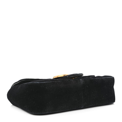 Gucci Velvet Matelasse Mini GG Marmont Shoulder Bag Black 4 of 13