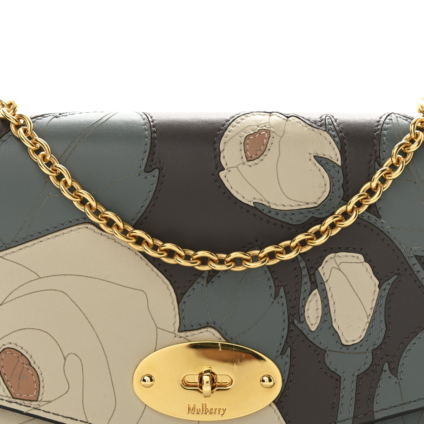 Smooth Calfskin Rose Patchwork Small Darley Chain Flap Dark Clay