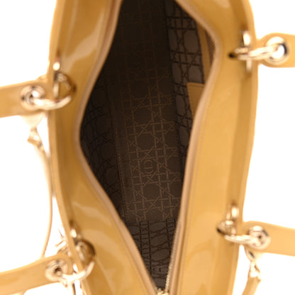 Christian Dior Patent Cannage Large Lady Dior Beige 5 of 10