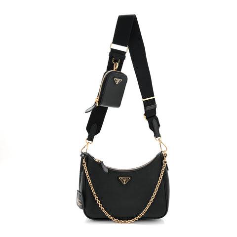 Saffiano Lux Re-Edition 2005 Shoulder Bag Black