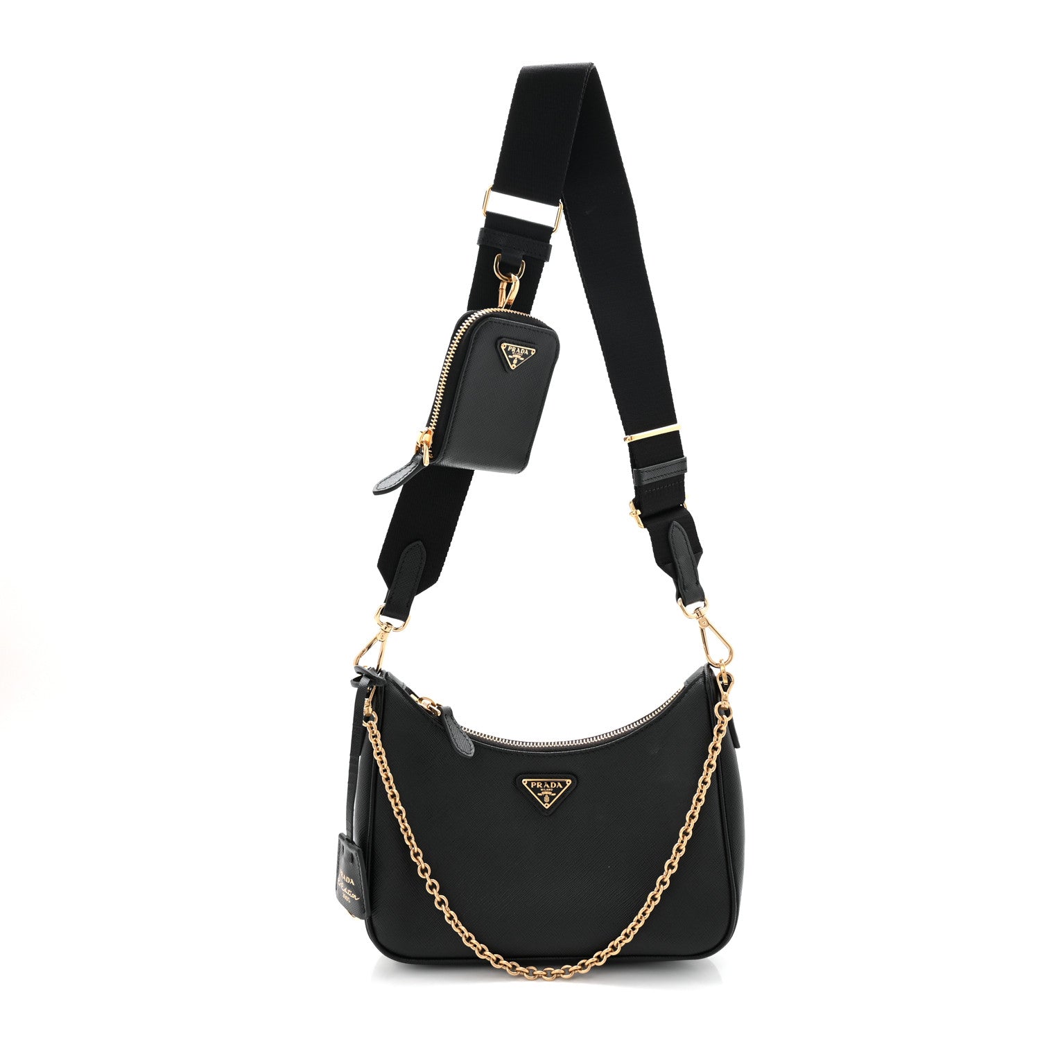 Prada Saffiano Lux Re-Edition 2005 Shoulder Bag Black 1 of 11