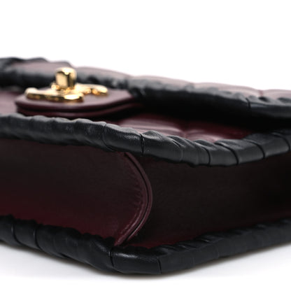 Chanel Lambskin Calfskin Braided Mini My Own Frame Flap Dark Burgundy Black 10 of 10