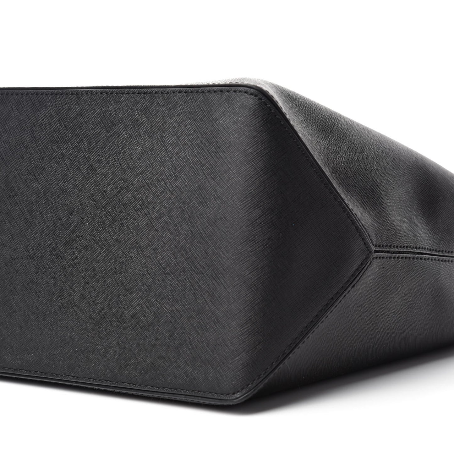 Calfskin Embossed Logo East West Shopper Tote Black
