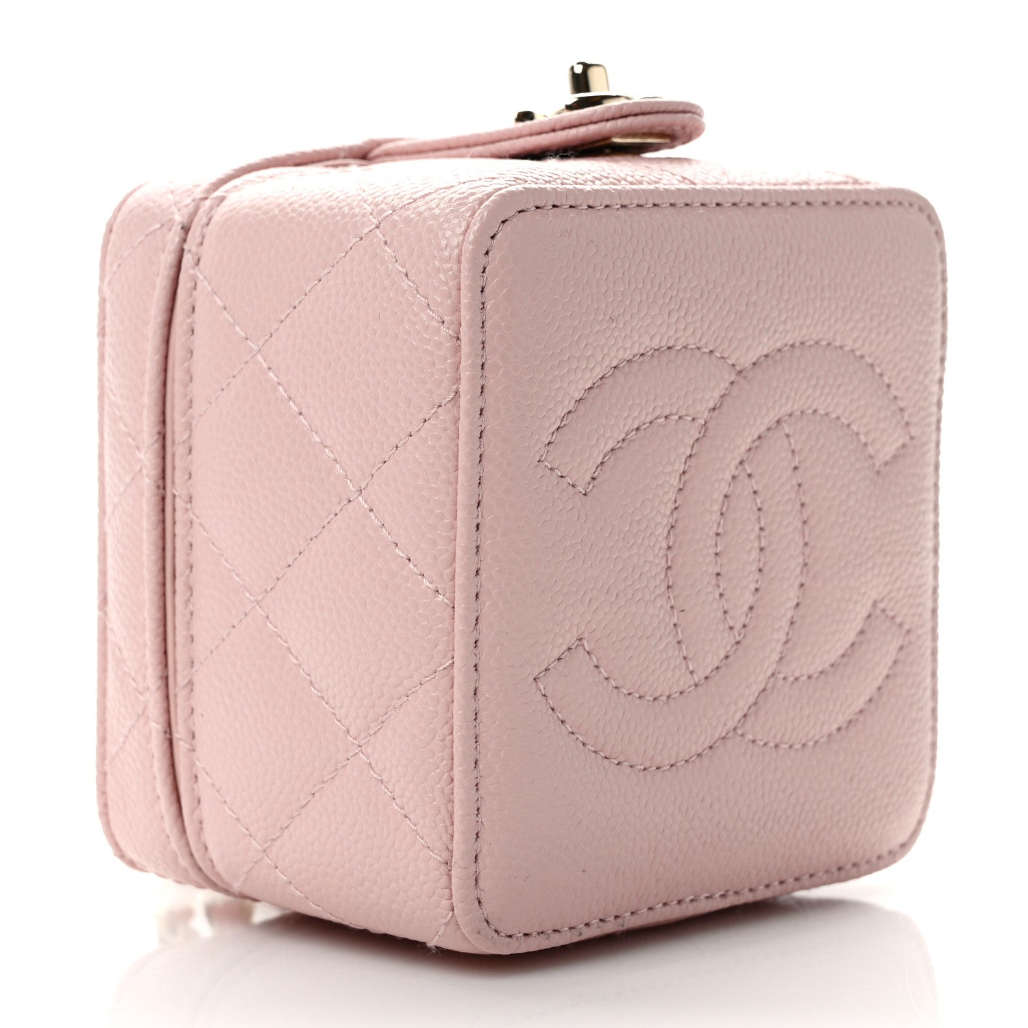 Chanel Caviar Quilted Mini Vanity Wrist Case With Chain Light Pink 4 of 12