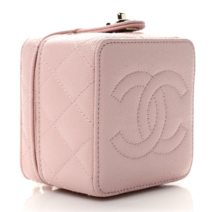 Chanel Caviar Quilted Mini Vanity Wrist Case With Chain Light Pink 4 of 12