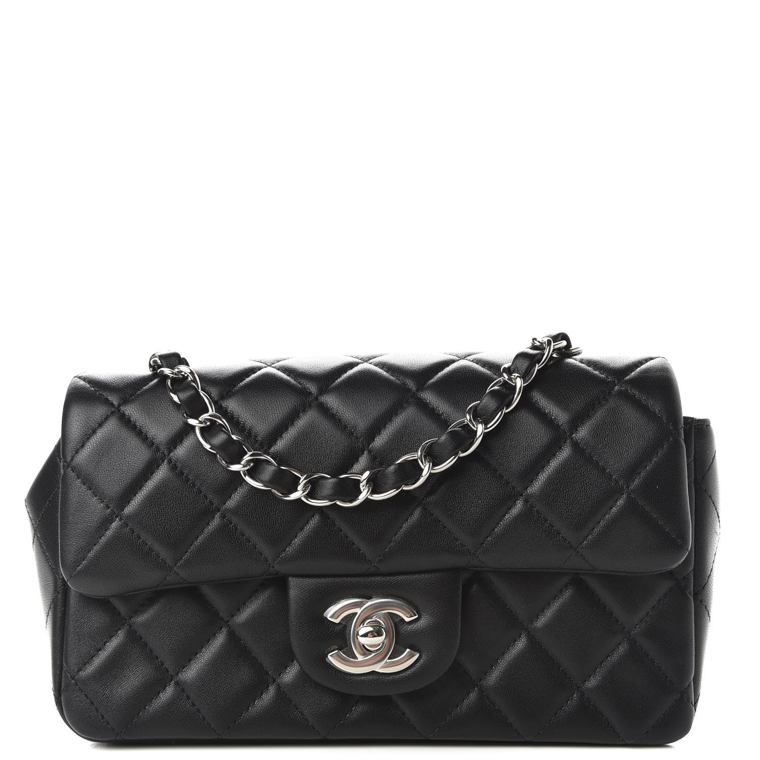 Chanel Lambskin Quilted Mini Rectangular Flap Black 1 of 11