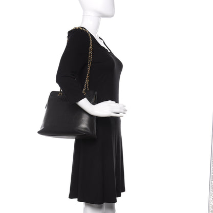 Chanel Caviar Logo Shoulder Bag Black 2 of 9