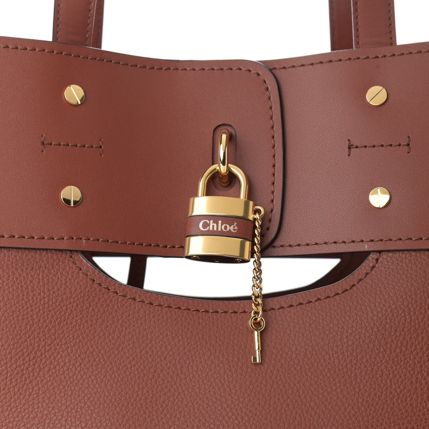 Smooth Grained Calfskin Medium Aby Tote Sepia Brown