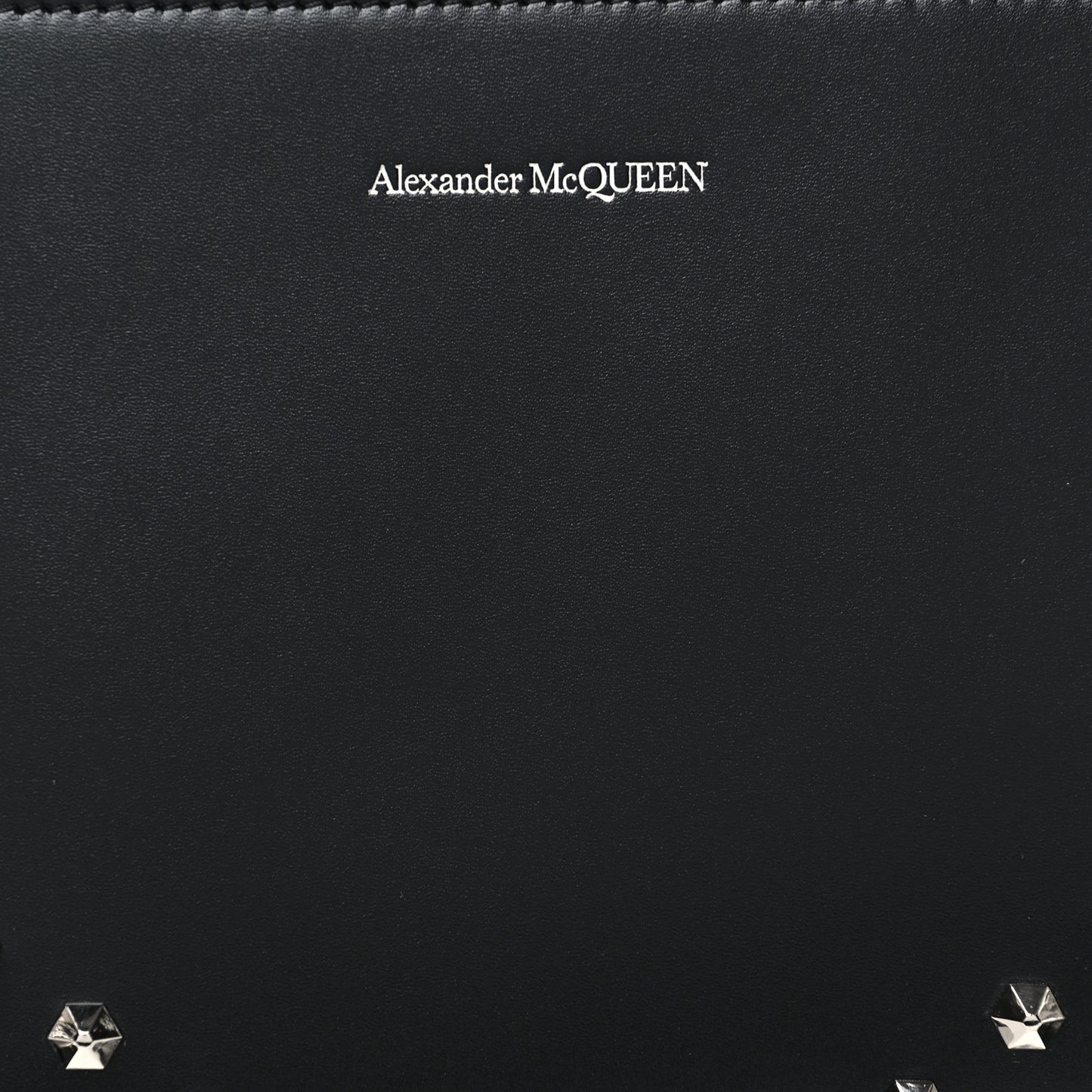 Calfskin Skull Four RIng Zip Pouch Black