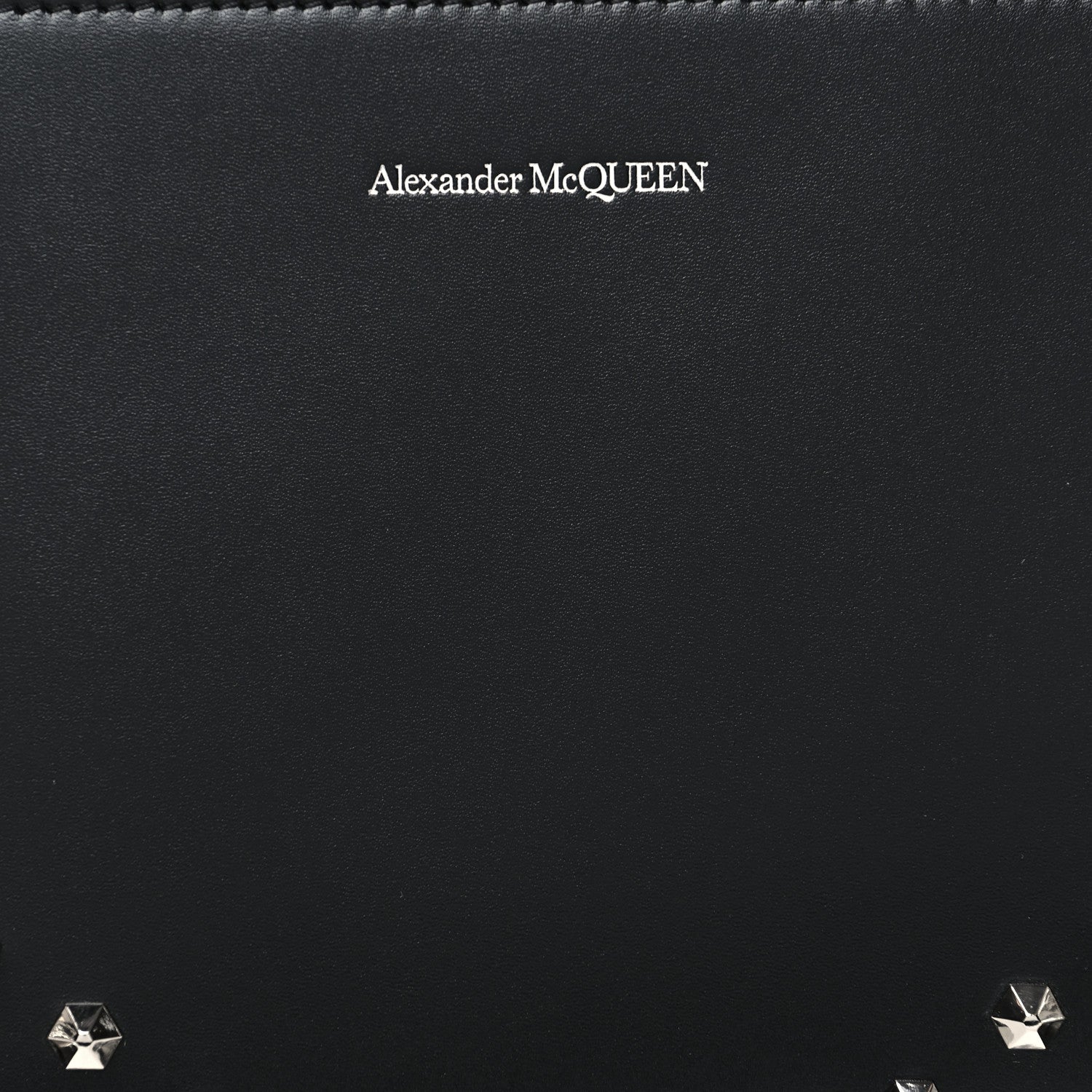 Alexander McQueen Calfskin Skull Four RIng Zip Pouch Black 7 of 9