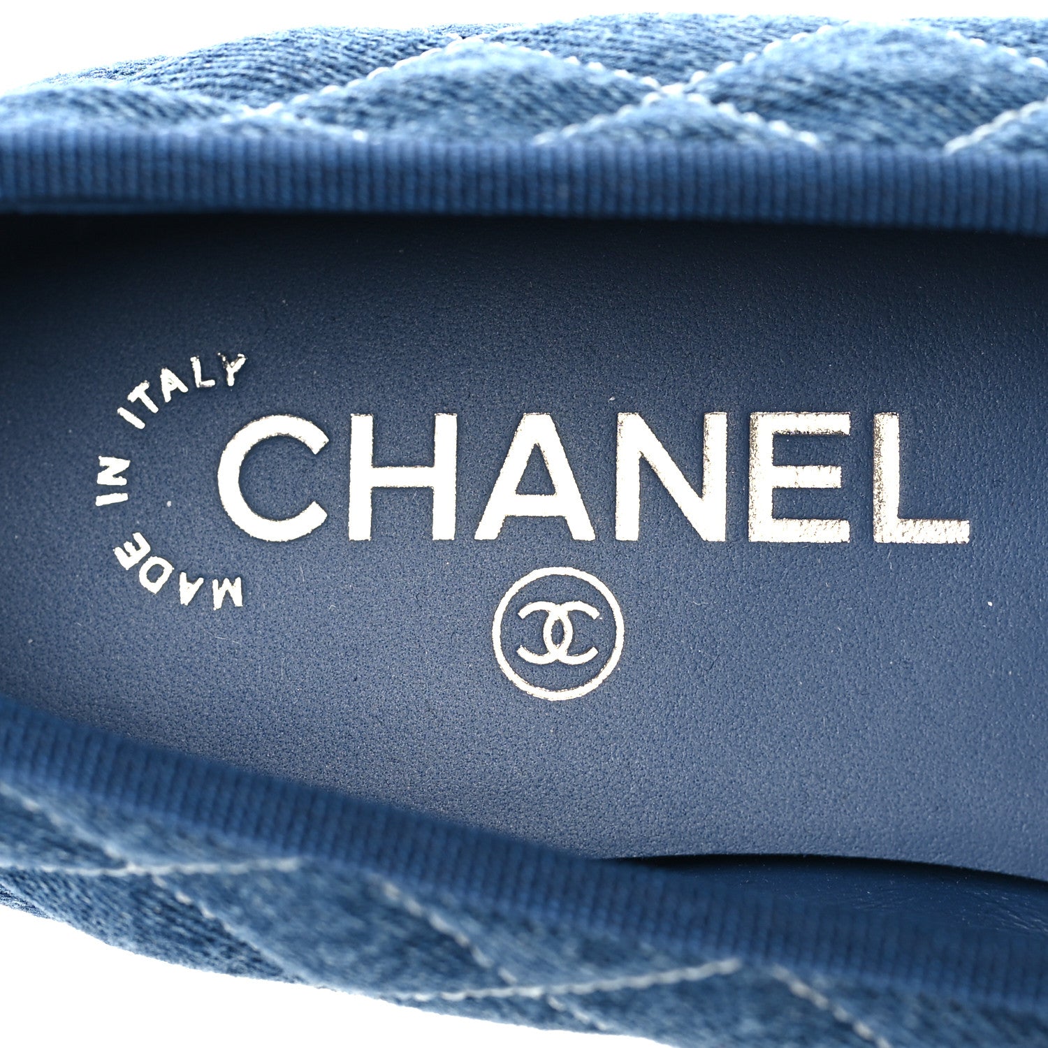 Chanel Washed Denim Quilted Cap Toe CC Ballerina Flats 39 Blue 9 of 10