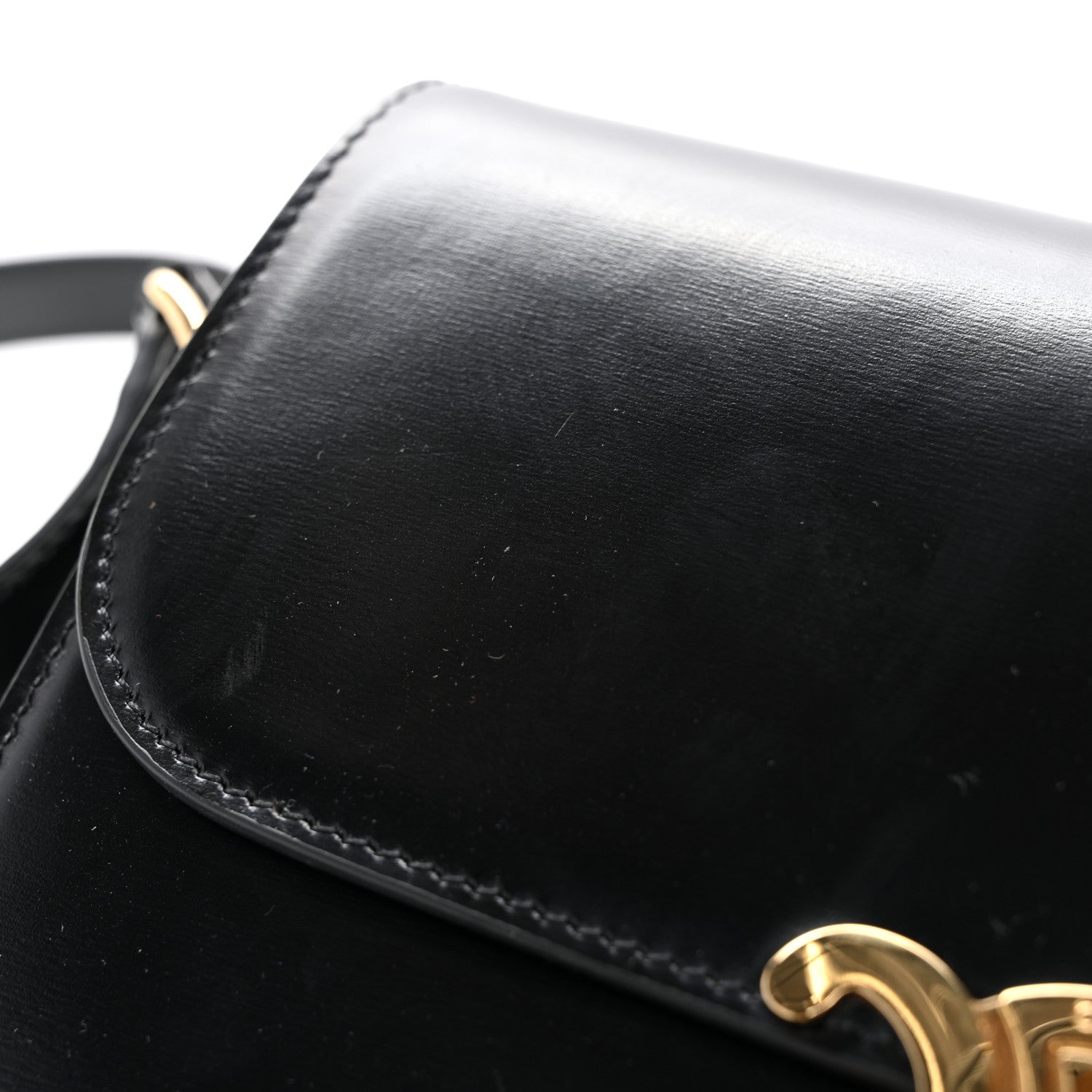 Celine Shiny Calfskin Medium Triomphe Black 13 of 13