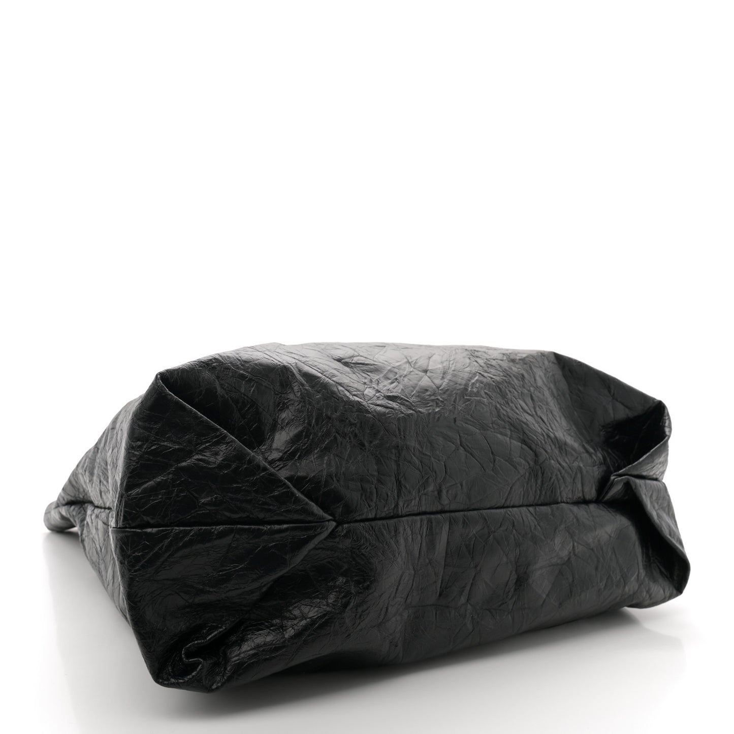 Crushed Calfskin Crush Medium Chain Tote Black