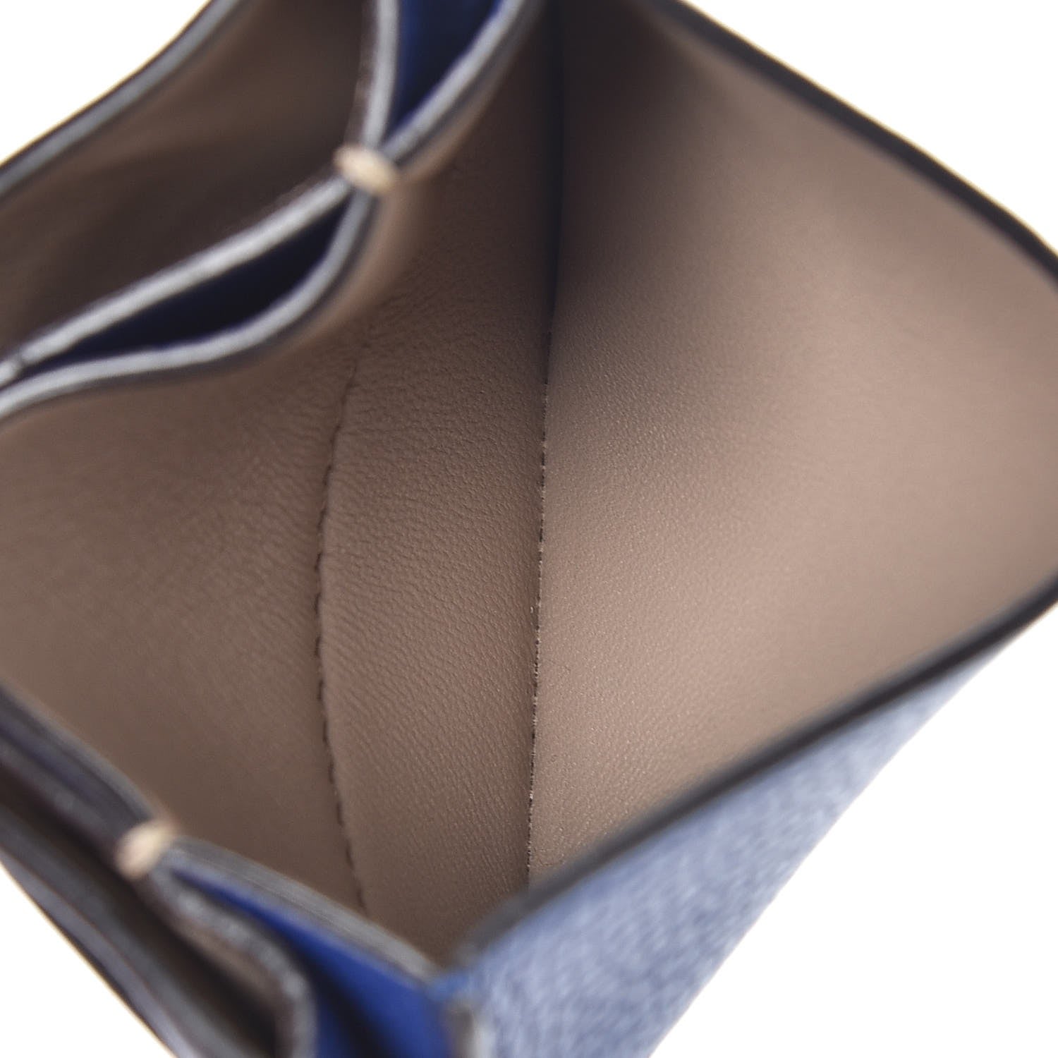 Celine Drummed Calfskin Gusset Card Holder Indigo 6 of 7