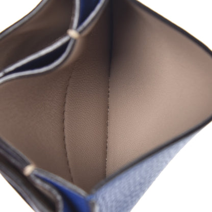 Celine Drummed Calfskin Gusset Card Holder Indigo 6 of 7