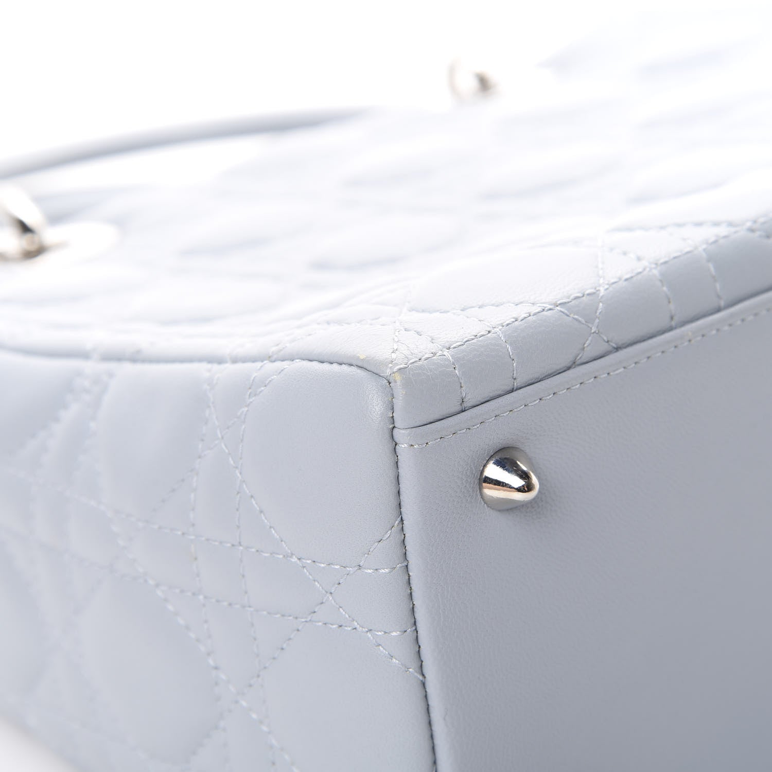 Christian Dior Lambskin Cannage Medium Lady Dior Light Blue 11 of 12