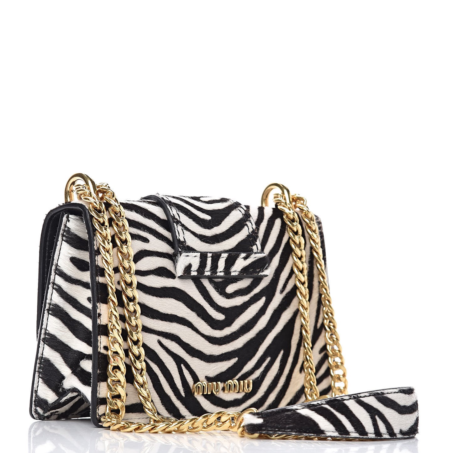 Cavallino Pony Hair Crystal Embellished Shoulder Bag White Black
