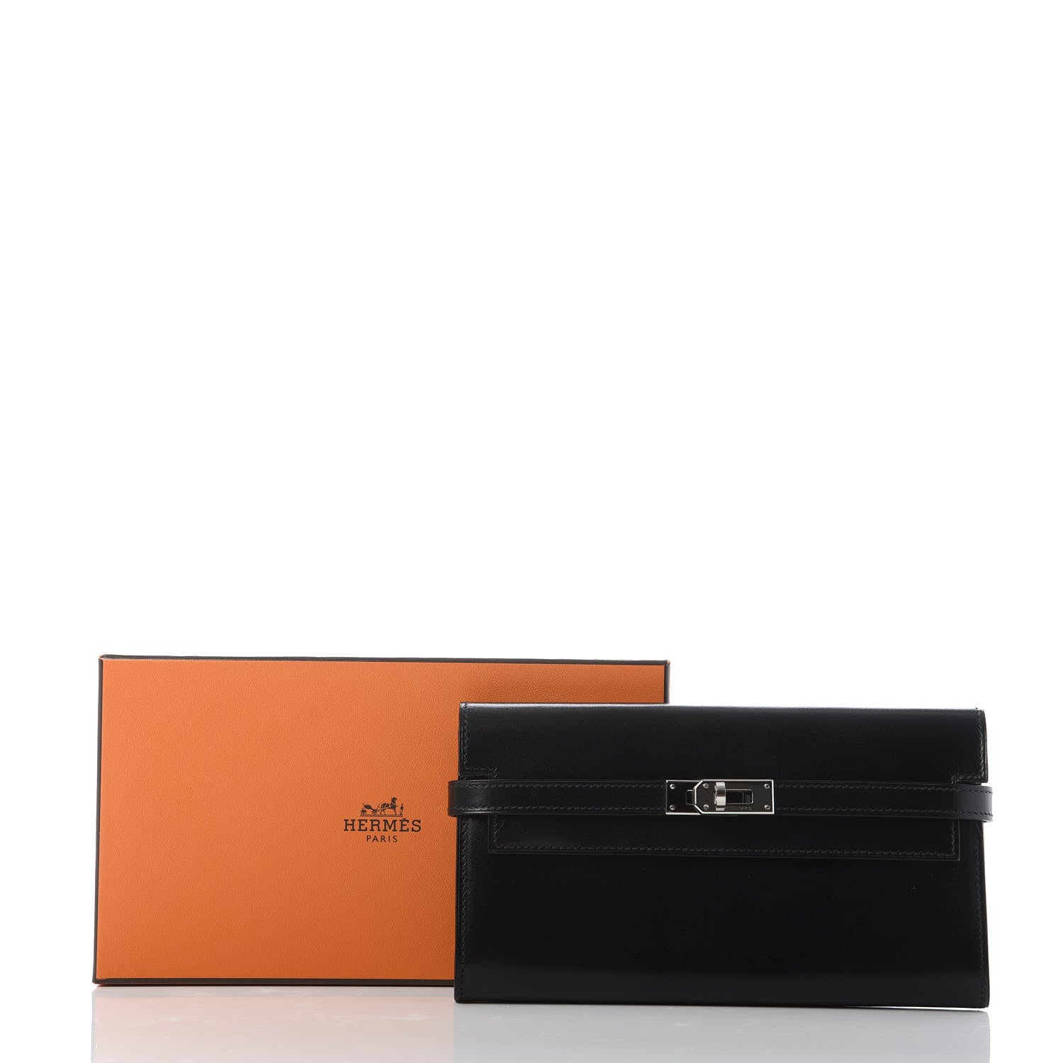 Hermes Box Kelly Longue Wallet Black 9 of 9