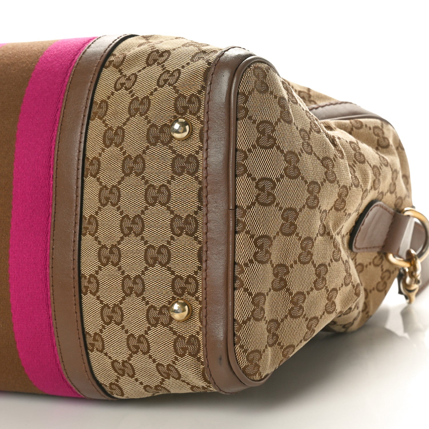 Gucci Monogram Vintage Web Medium Boston Purple Brown 10 of 13