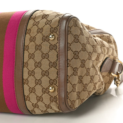 Gucci Monogram Vintage Web Medium Boston Purple Brown 10 of 13