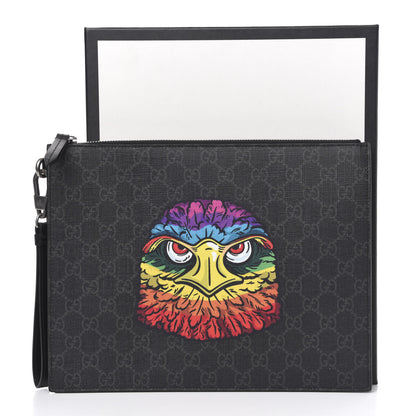 Gucci GG Supreme Monogram Rainbow Eagle Documents Holder Black Grey Multicolor 10 of 10