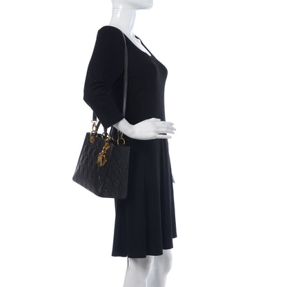 Christian Dior Lambskin Cannage Medium Lady Dior Black 2 of 10