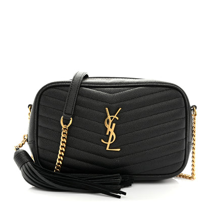 Saint Laurent Grain De Poudre Matelasse Monogram Mini Lou Camera Bag Black 1 of 10