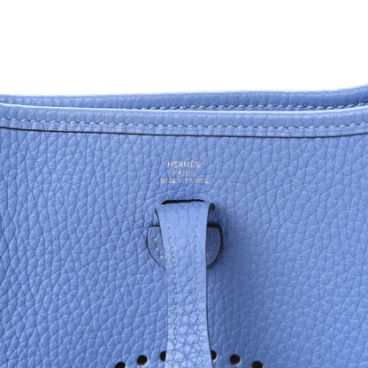Hermes Taurillon Clemence Amazone Evelyne TPM Bleu Paradis Bleu Saphir 7 of 11