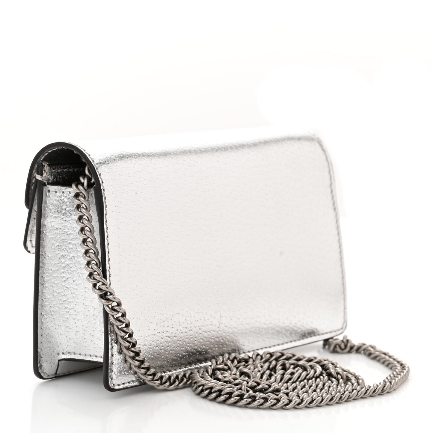 Metallic Calfskin Super Mini Dionysus Shoulder Bag Silver