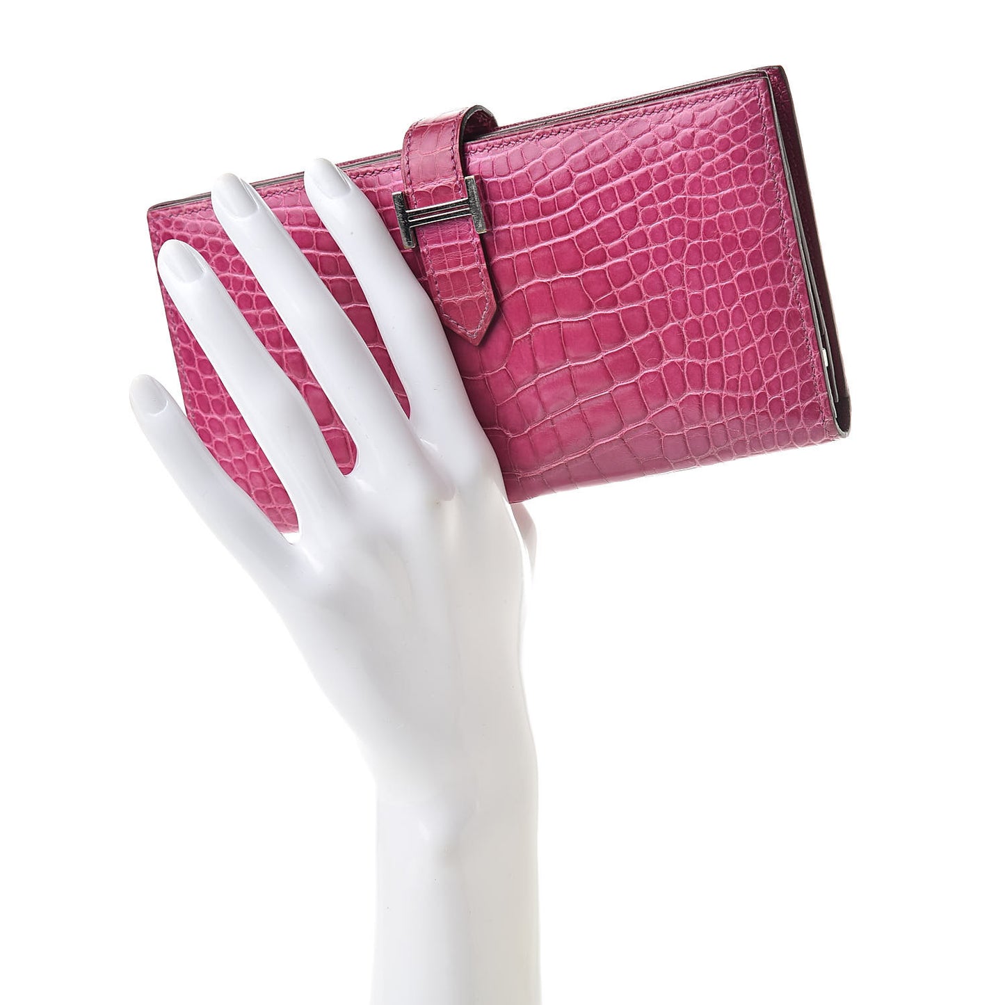 Shiny Alligator Bearn Wallet Rose Scheherazade