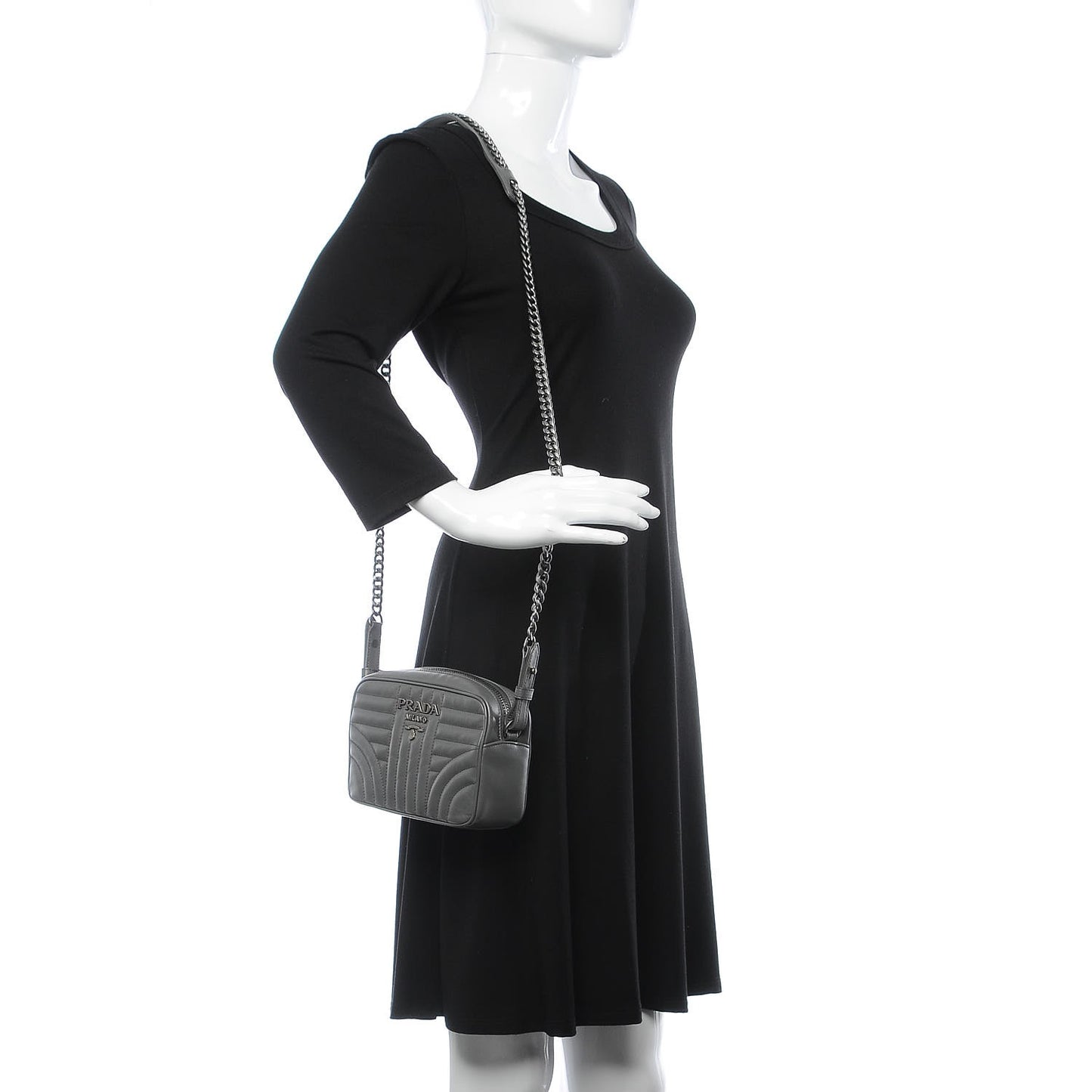 Soft Calfskin Diagramme Crossbody Bag Mercurio