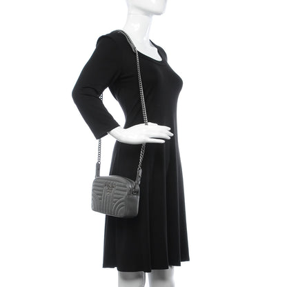 Prada Soft Calfskin Diagramme Crossbody Bag Mercurio 2 of 7