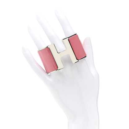 Hermes Enamel Extra Wide Clic Clac H Bracelet GM White Rose Velours 2 of 4
