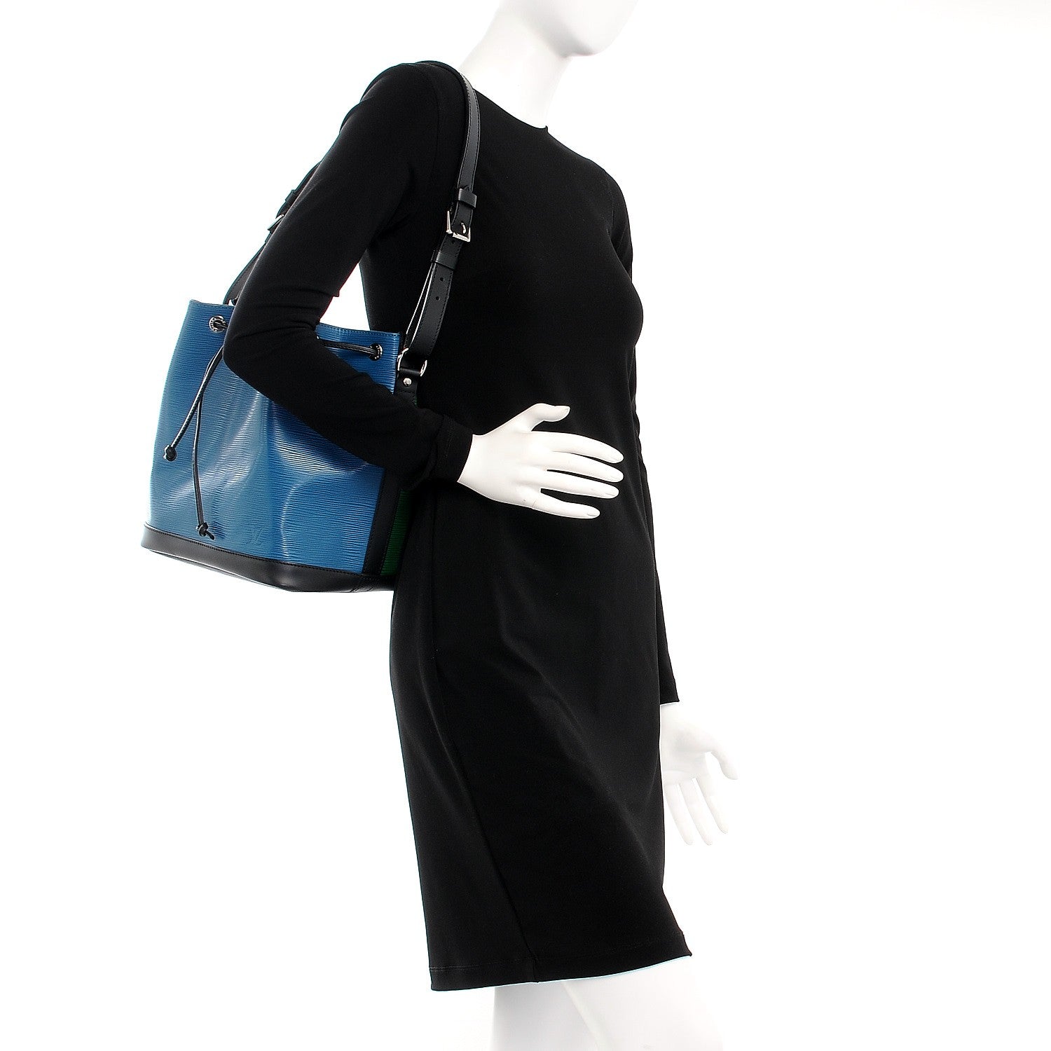 Louis Vuitton Epi Tri-Color Petit Noe Cyan Menthe Black 2 of 8