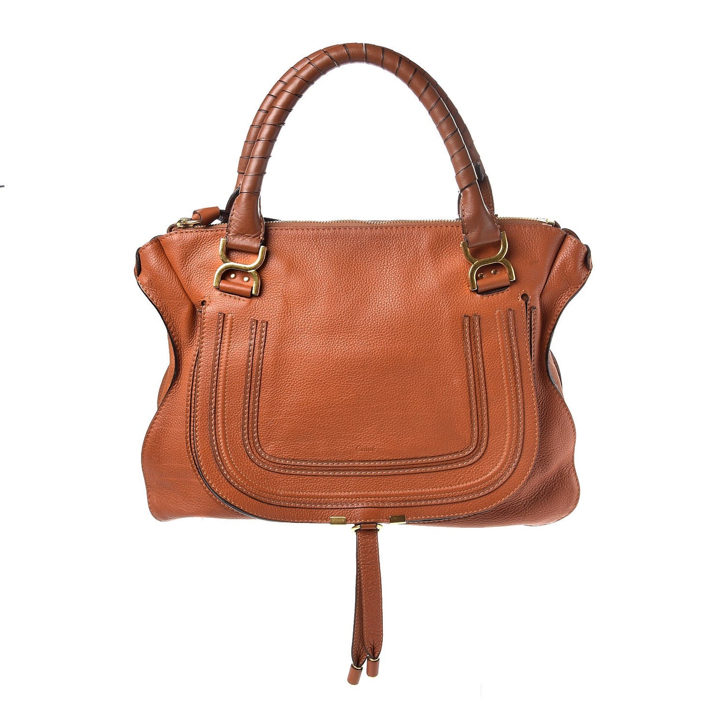 Calfskin Large Marcie Satchel Tan