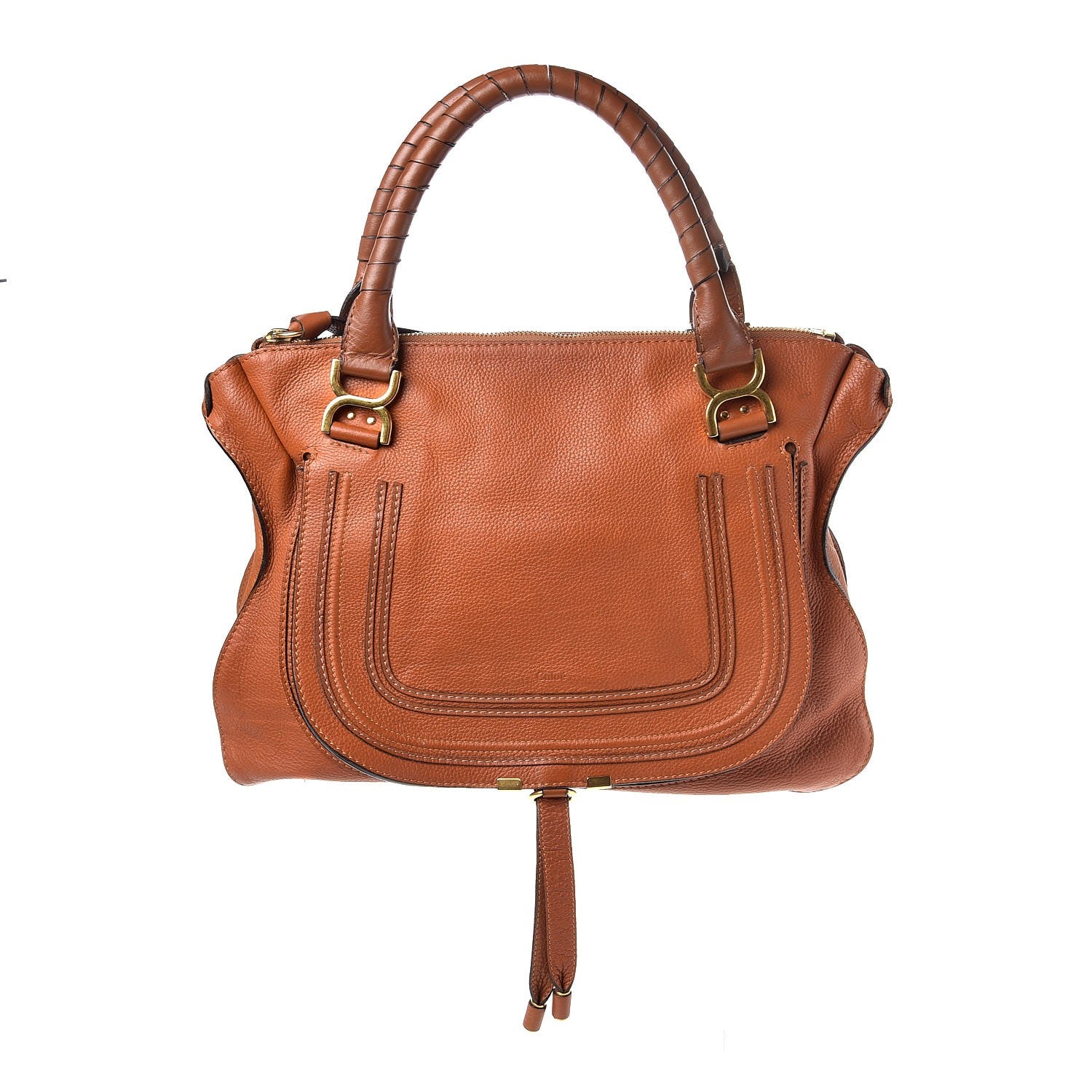 Chloe Calfskin Large Marcie Satchel Tan 1 of 8