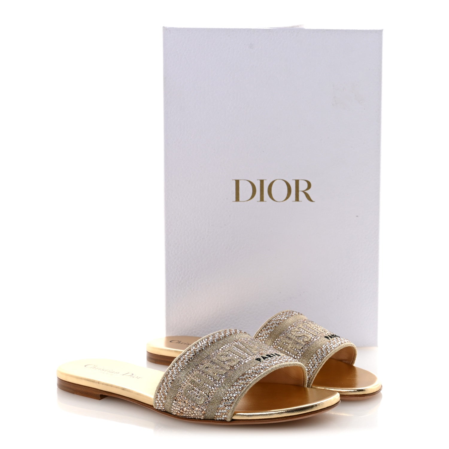 Christian Dior Cotton Laminated Calfskin Strass Embroidered Dway